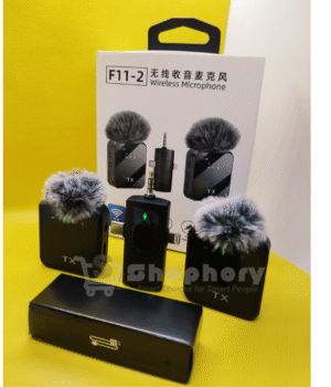 F11-2 Wireless Microphone Dual TX with Noise Reduction for Vlog and Live Streaming