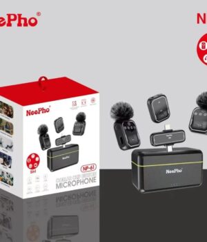 Neepho NP-61 wireless lavalier microphone for Type-C iPhone and camera with 2.4GHz transmission