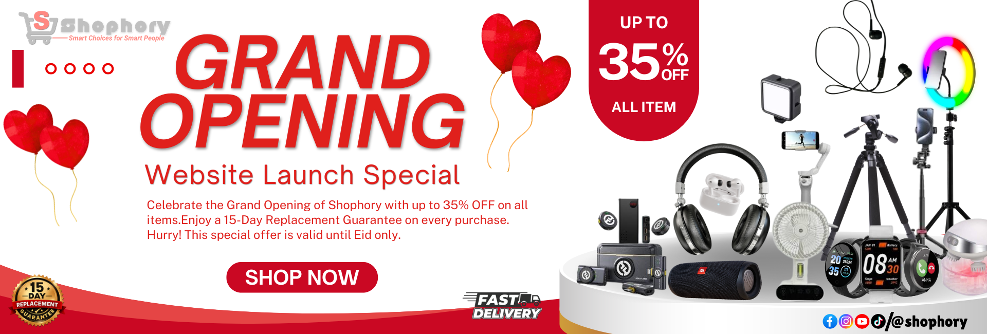 Shophory Website benner