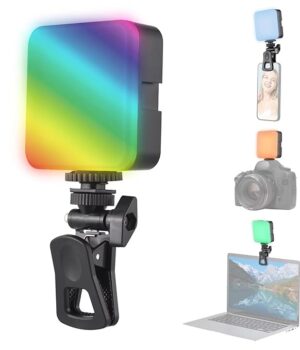MJ-88 RGB LED Video Light with Clip and USB Type-C Charging