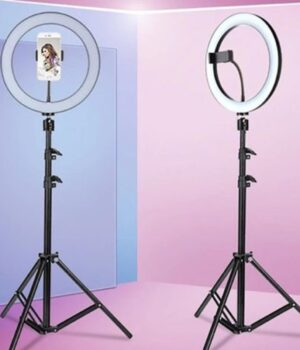 12 inch LED ring light with tripod stand 3 color dimmable studio light