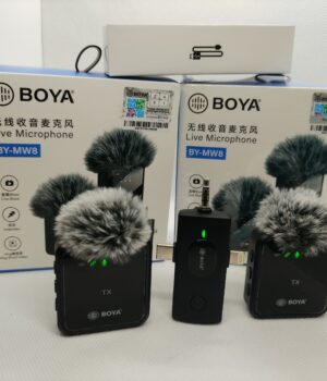BOYA BY-MW8 Black Wireless Microphone with Universal Receiver Type-C iPhone 3.5mm