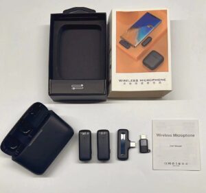 DK11 dual wireless microphone with charging case omnidirectional mic for mobile