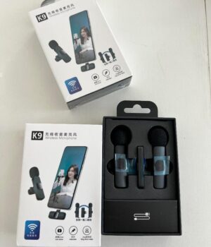 K9 wireless dual microphone with receiver for smartphone live streaming and recording