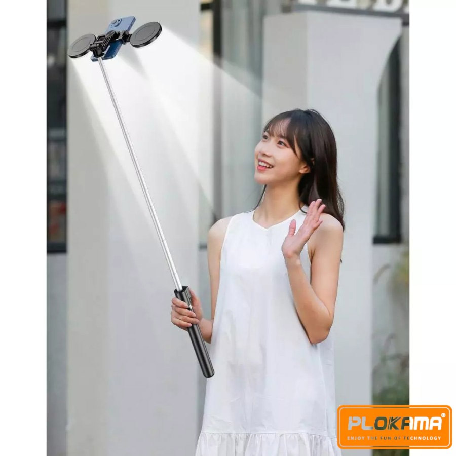 K9 Pro double LED selfie stick tripod with bluetooth remote 360 rotation extendable