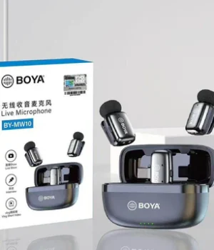 BOYA BY-MW10 Dual Wireless Lavalier Microphone with Charging Case for Type-C & iPhone (Un-official)