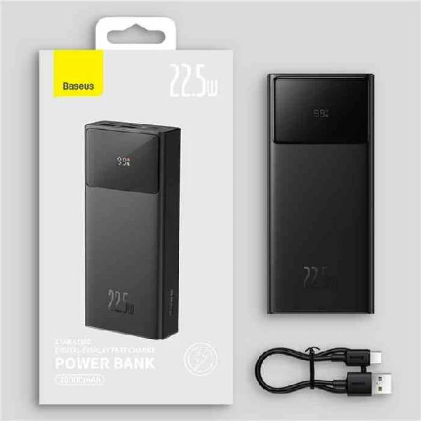 Baseus Star-Lord 30000mAh 22.5W Fast Charging Power Bank with Digital Display – Black
