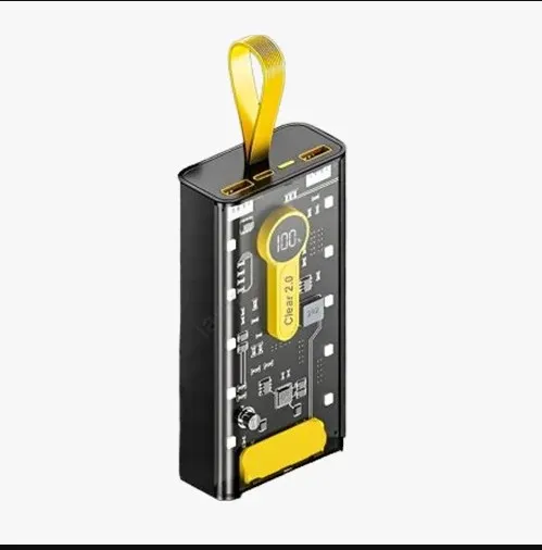 KinVale T1-18 20000mAh 22.5W Fast Charging Transparent Power Bank with LED Digital Display - Image 3