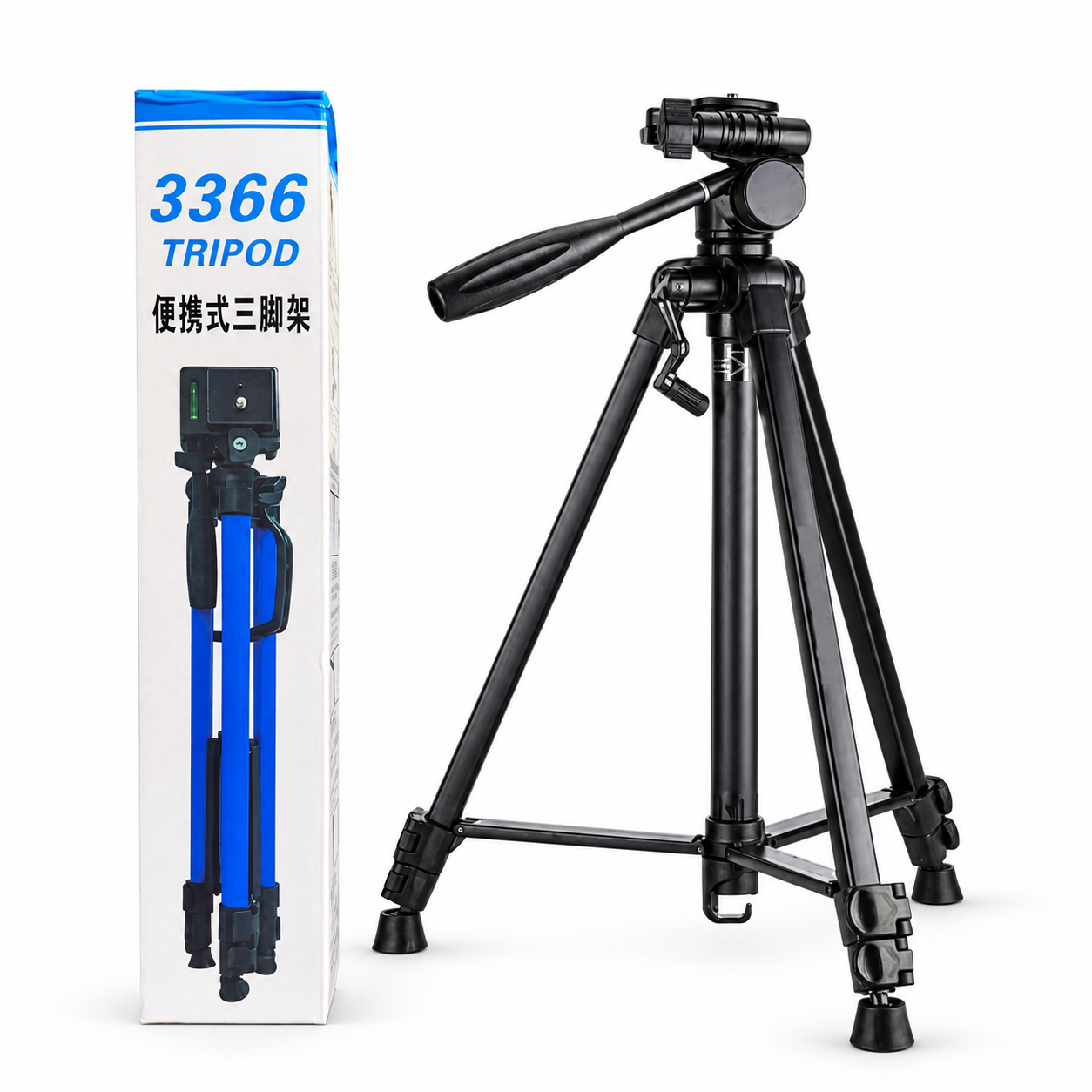 3366 Aluminum Camera Tripod with Mobile Holder & Carry Bag – 140cm
